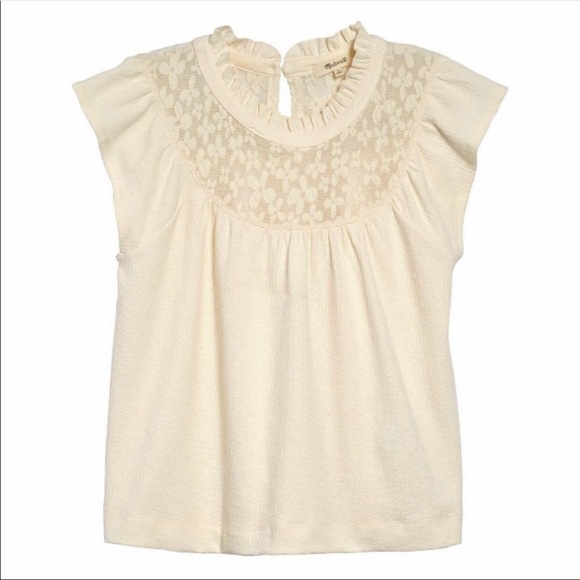 Madewell Tops - MADEWELL Lace Inset Superlight Jacquard Top